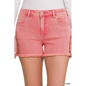 Zenana It's About Time Colored Denim Shorts in Ash Pink DMP-1841A